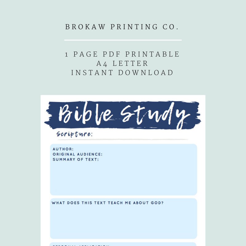 Bible Study Guide Template, Printable, Christian Digital Download - Etsy
