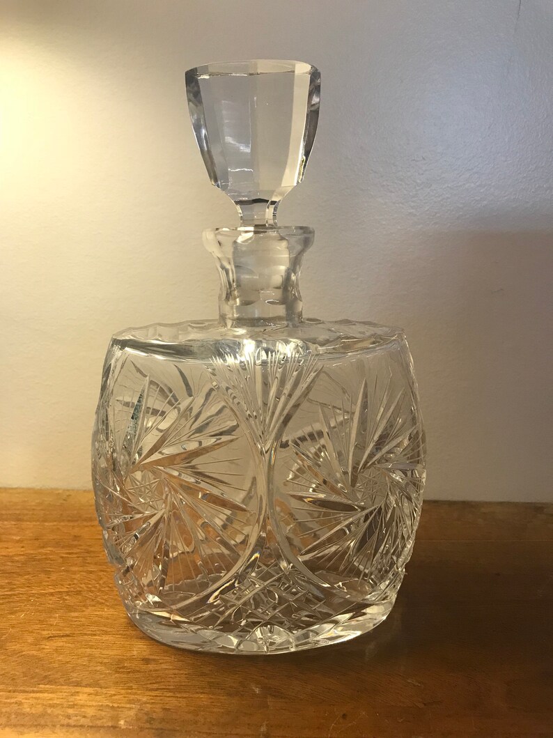 American Brilliant Cut Crystal Decanter Etsy