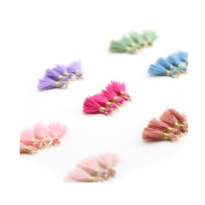 GUFEATHER L69 1 CM, Mini nappa, Nappe, Frangia con nappa, Nappe decorative, Accessori per orecchini, Accessori per la creazione di gioielli, Fatti a mano 20 pezzi/sacchetto