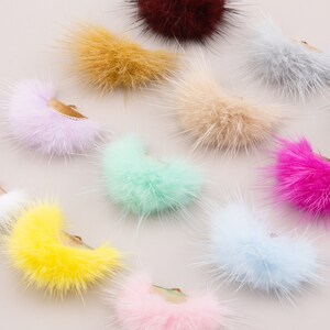 Pendenti Pompon in Pelliccia Sintetica Color per Orecchini Fai da Te