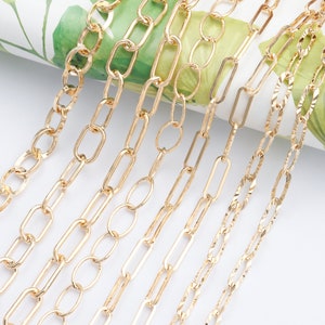 GUFEATHER C126,jewelry accessories,diy chain,18k gold plated,0.03 microns,hand made,jewelry making,diy bracelet necklace,1m/lot