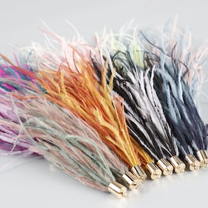 GUFEATHER MA32、ジュエリーアクセサリー、天然フェザー、ハンドメイド、チャーム、DIYイヤリングペンダント、彼女へのギフト、ジュエリー作り、フェザータッセル、2個/ロット