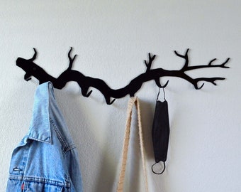 Tree Metal Branch Coat Rack, Tree Branch Wall Hooks, Metal Coat Rack Wall Mount Unique & Modern, Branch Hooks, Metal Branch Wall Art Decor