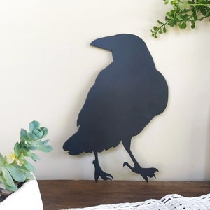 Crow Metal Wall Art, Raven Metal Sign, Raven Miniature, Crow Art, Raven Art, Metal Bird Wall Art Figurine, Metal Bird Wall Decor, Modern Art