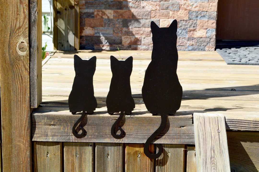 Cat Garden Decor Cat Yard Art Stakes Cat Garden Statue Cat Etsy