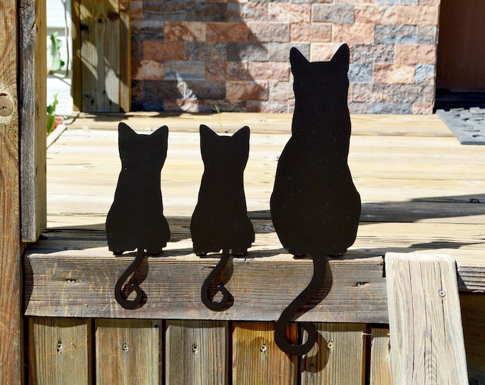 Cat and Kittens Metal Garden Yard Art Decor Signs Modern Etsy