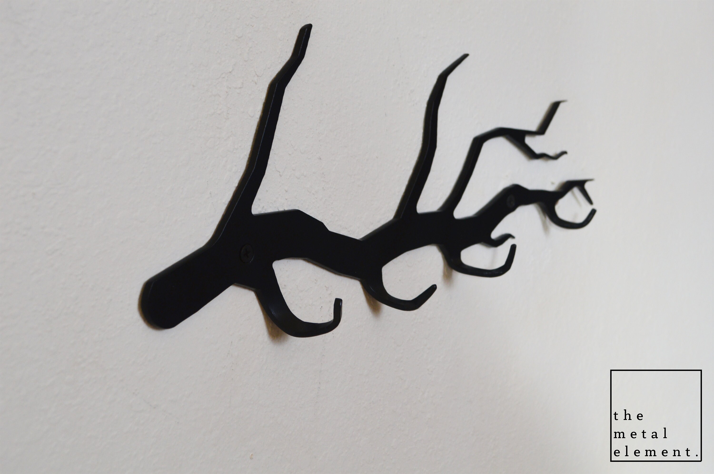 Tree Branch Wall Hanger Coat Rack Wall Mount Modern Black Etsy
