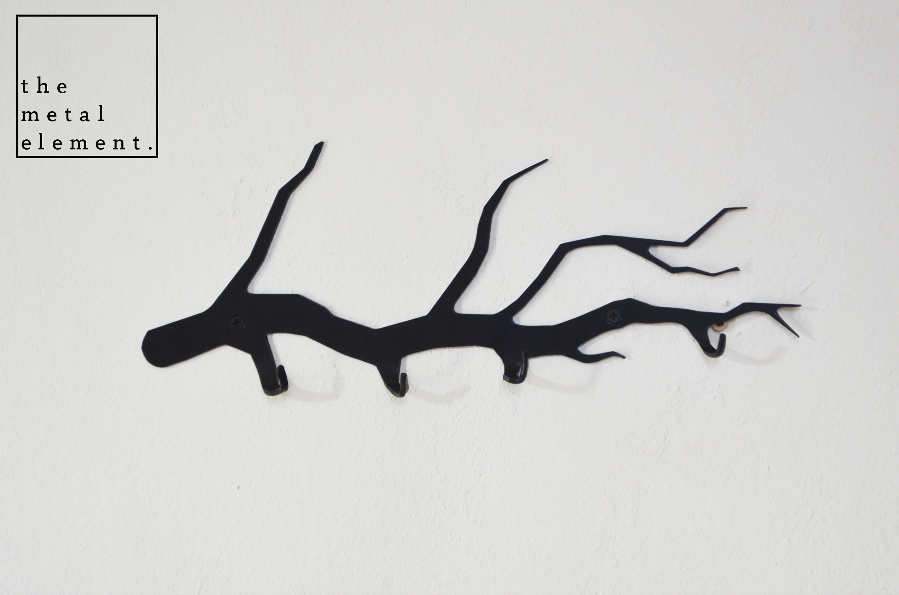 Tree Branch Wall Hanger Coat Rack Wall Mount Modern Black Etsy