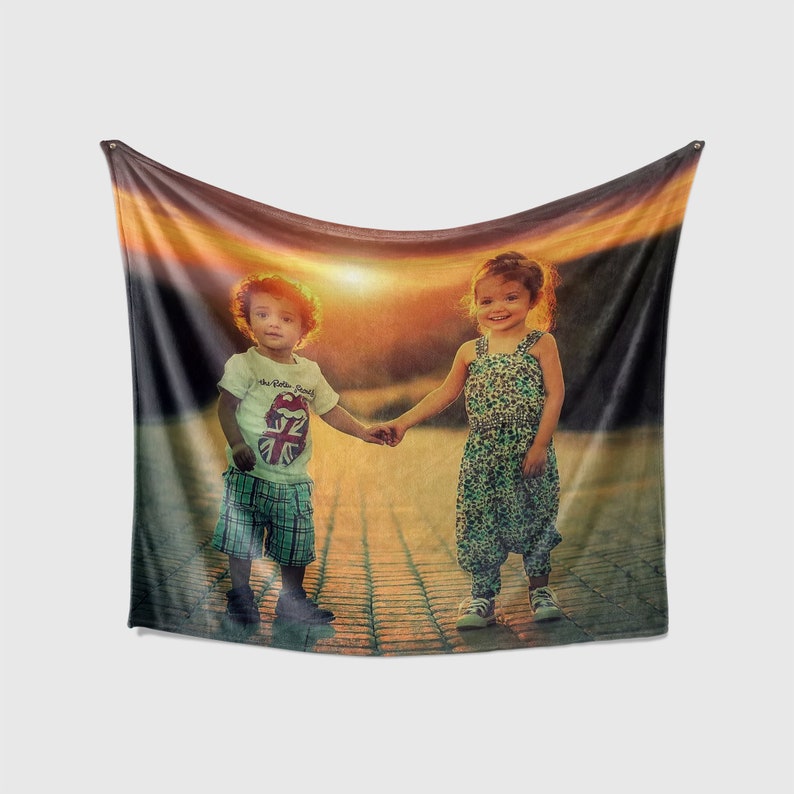 Personalized Photo Blanket, Double Sided Custom Photo Throw Blanket