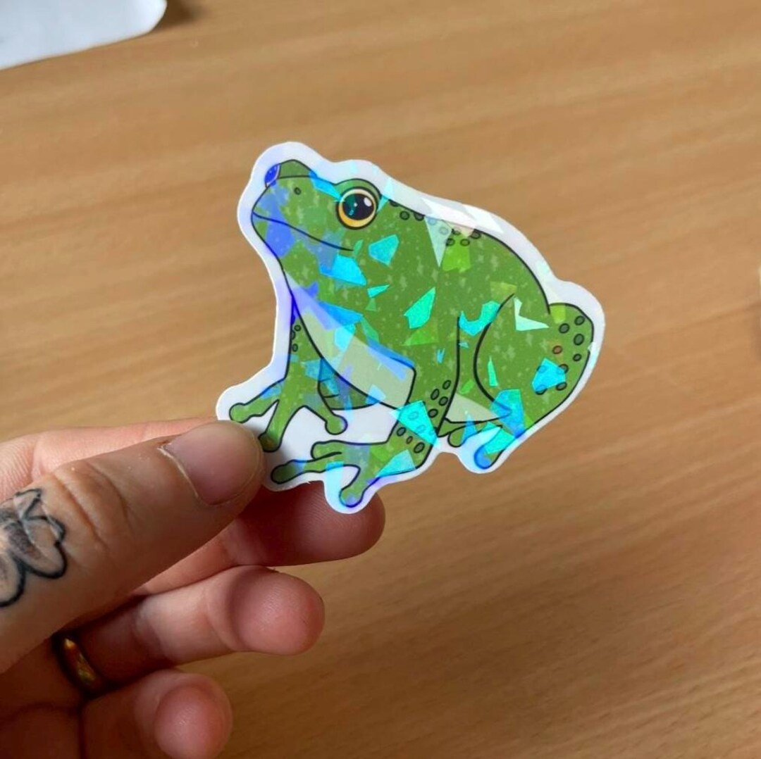 Holographic Frog Sticker - Etsy