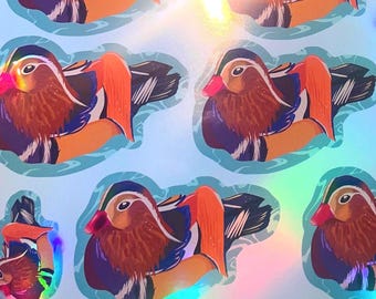 Holo sticker mandarijneend