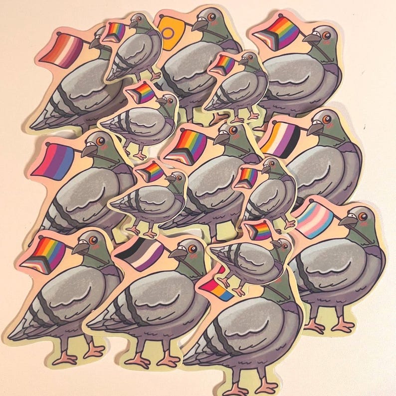 Pride Pigeon Sticker - Etsy Australia
