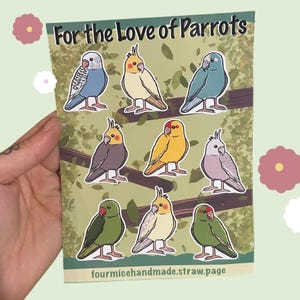 Love of Parrots Sticker Sheet