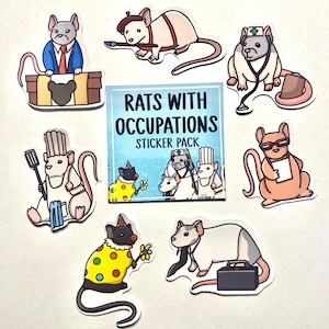 Ratten mit Berufen Sticker Pack