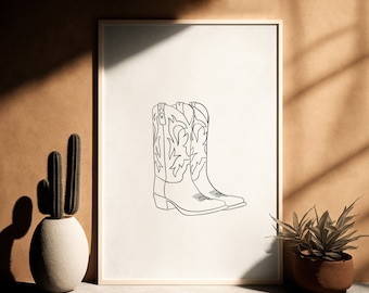 Cowboy Boots Digital Print | Western Wall Art | Digital Download