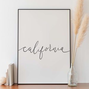 California | DIGITAL DOWNLOAD Print, Quotes Print, Poster Print, Wall Art Quotes, Typography Print, Digital Prints, Quote, Wall Art, cali