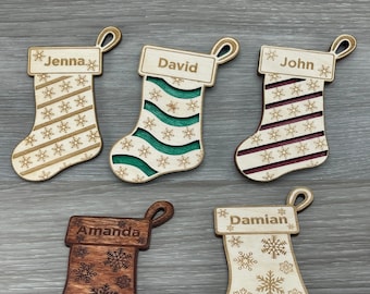 Personalized Wood Christmas Stocking Ornament: Keepsake Holiday Decor