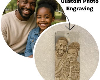 Custom Engraved Photo Stainless Steel Keychain – Personalized Gift, Memorial Keepsake, Photo Key Ring