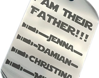 Engraved Stainless Steel Father's Day Keychain – Personalized Dad Gift