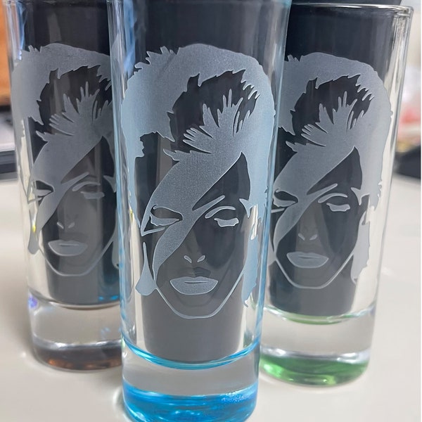 David Bowie Shot Glass 2 oz Engraving