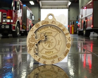 Personalized Firefighter Ornament, Custom Maltese Cross, Firefighter Gift, First Responder Ornament