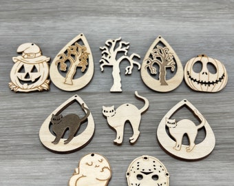 Halloween DIY Wood  Earring Blanks BUNDLE engravings!!!!