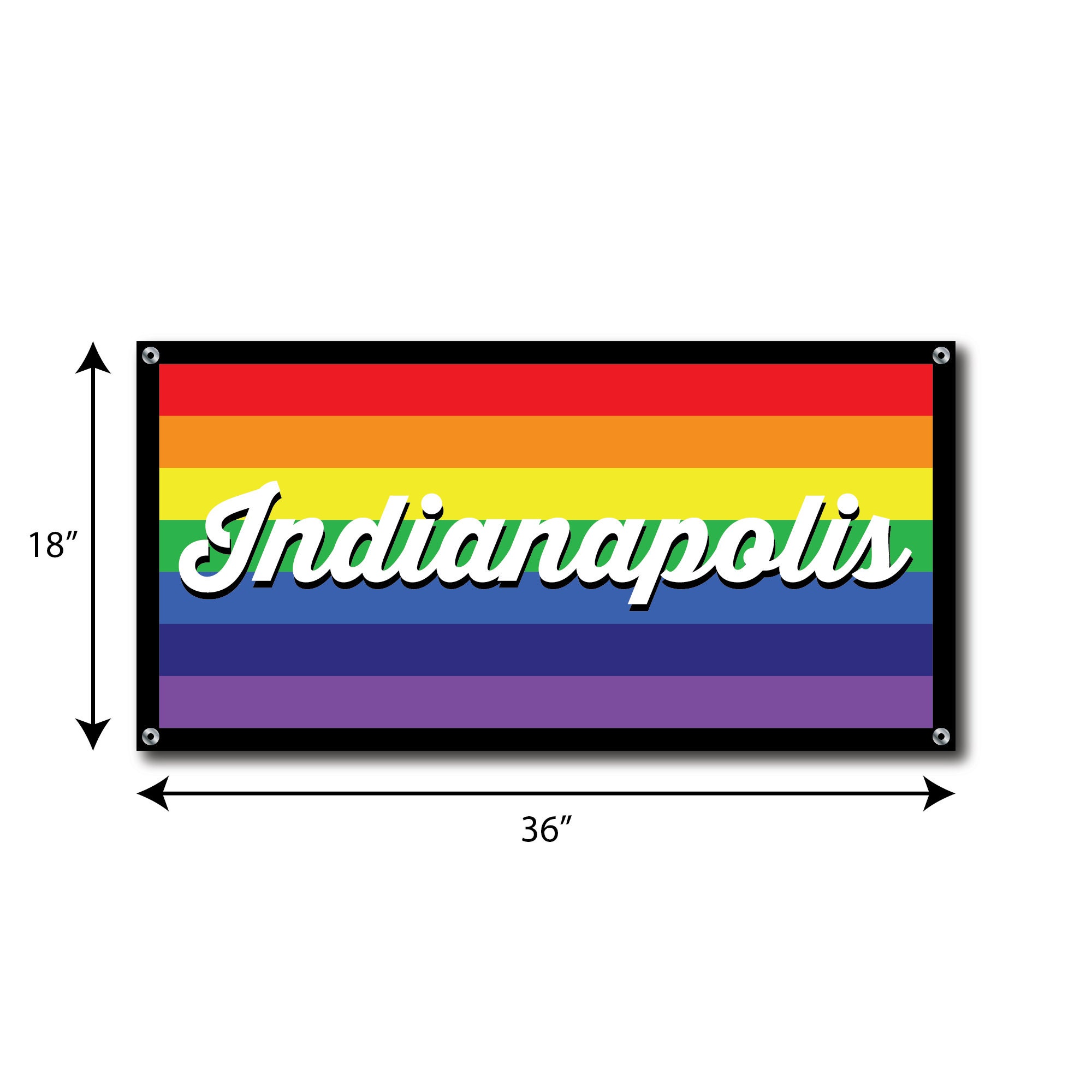 Rainbow Pride Banner Indianapolis Etsy