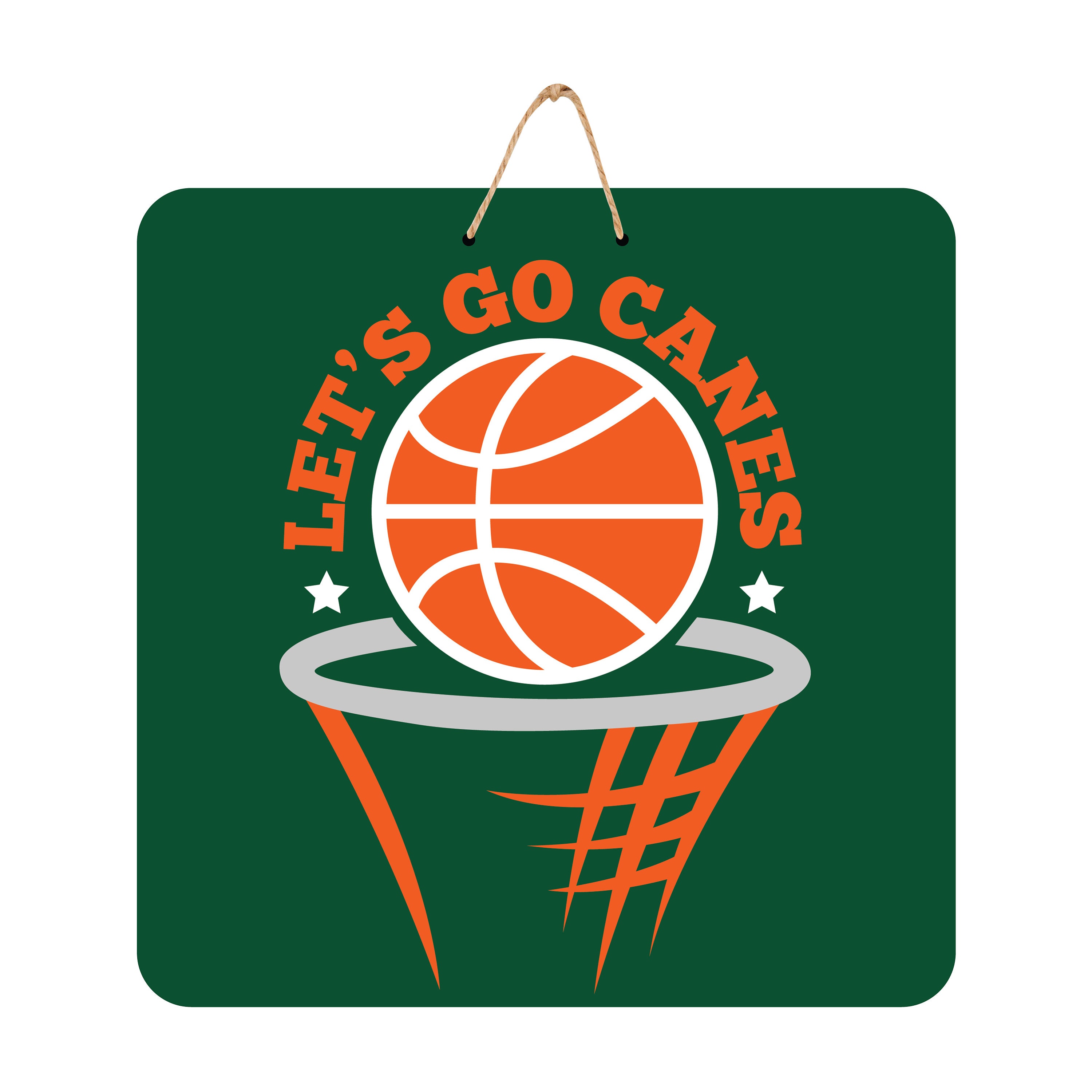 Let's Go Canes Basketball Door Hanger Etsy