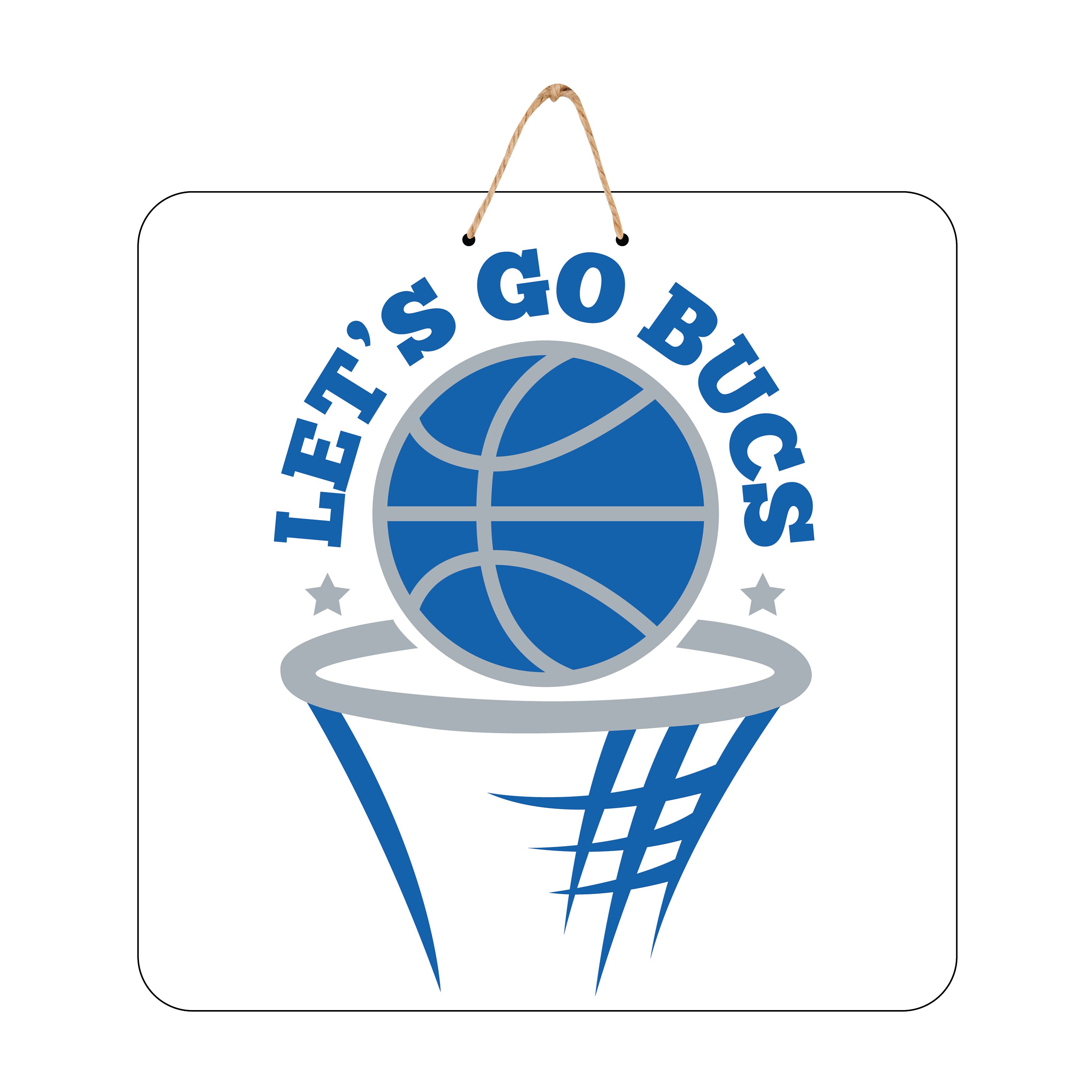 Let's Go Bucs Basketball Door Hanger | Etsy