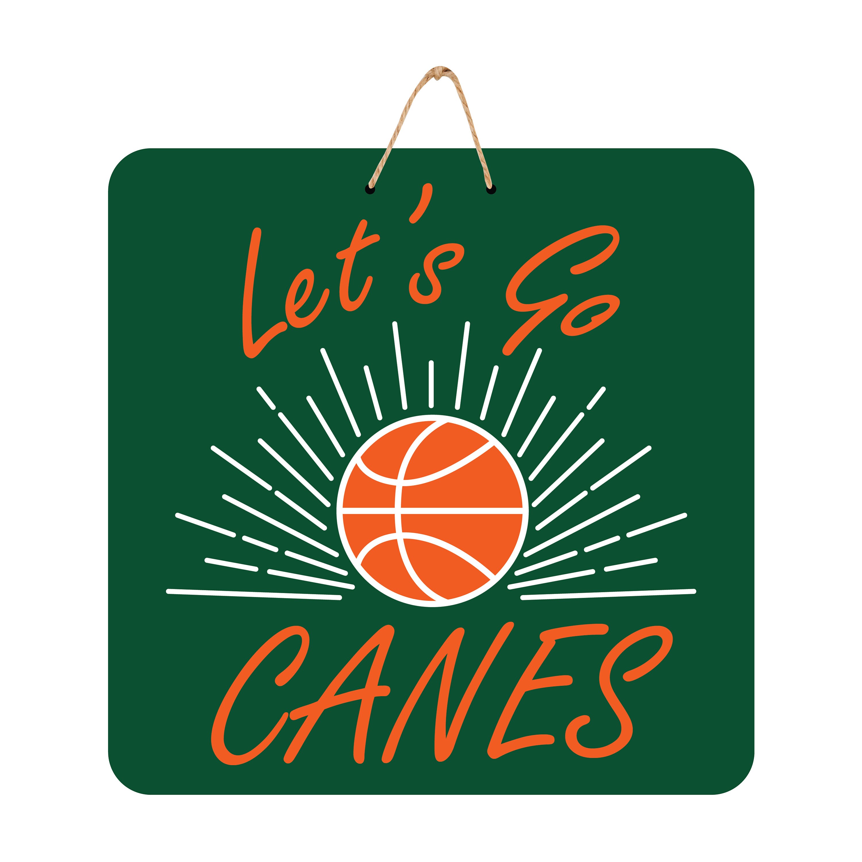 Let's Go Canes Basketball Door Hanger Etsy