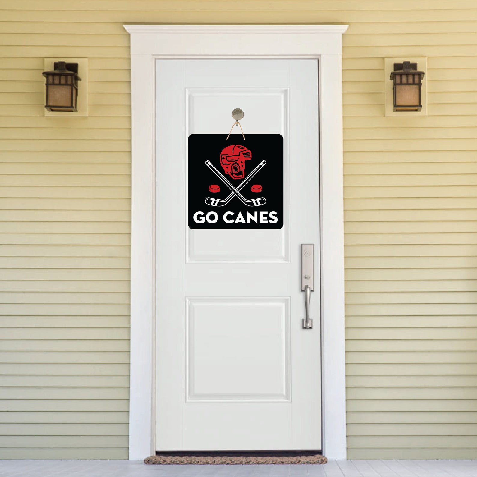 Go Canes Hockey Door Hanger Etsy