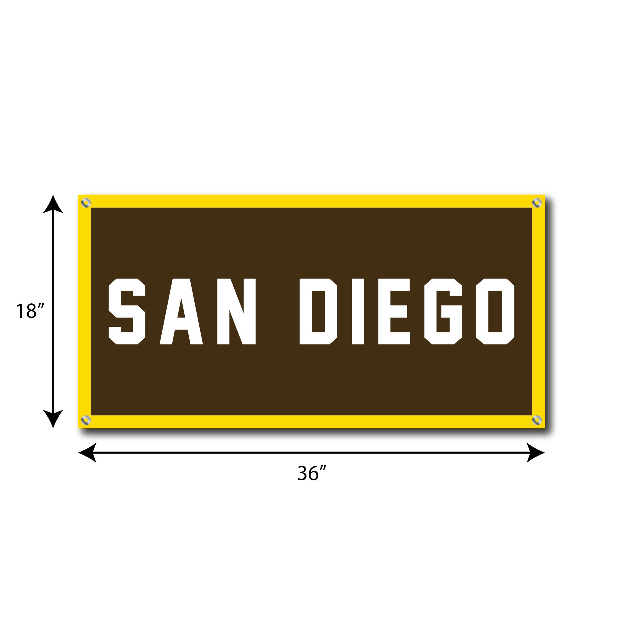 San Diego Baseball Banner Brown &amp; Yellow | Etsy
