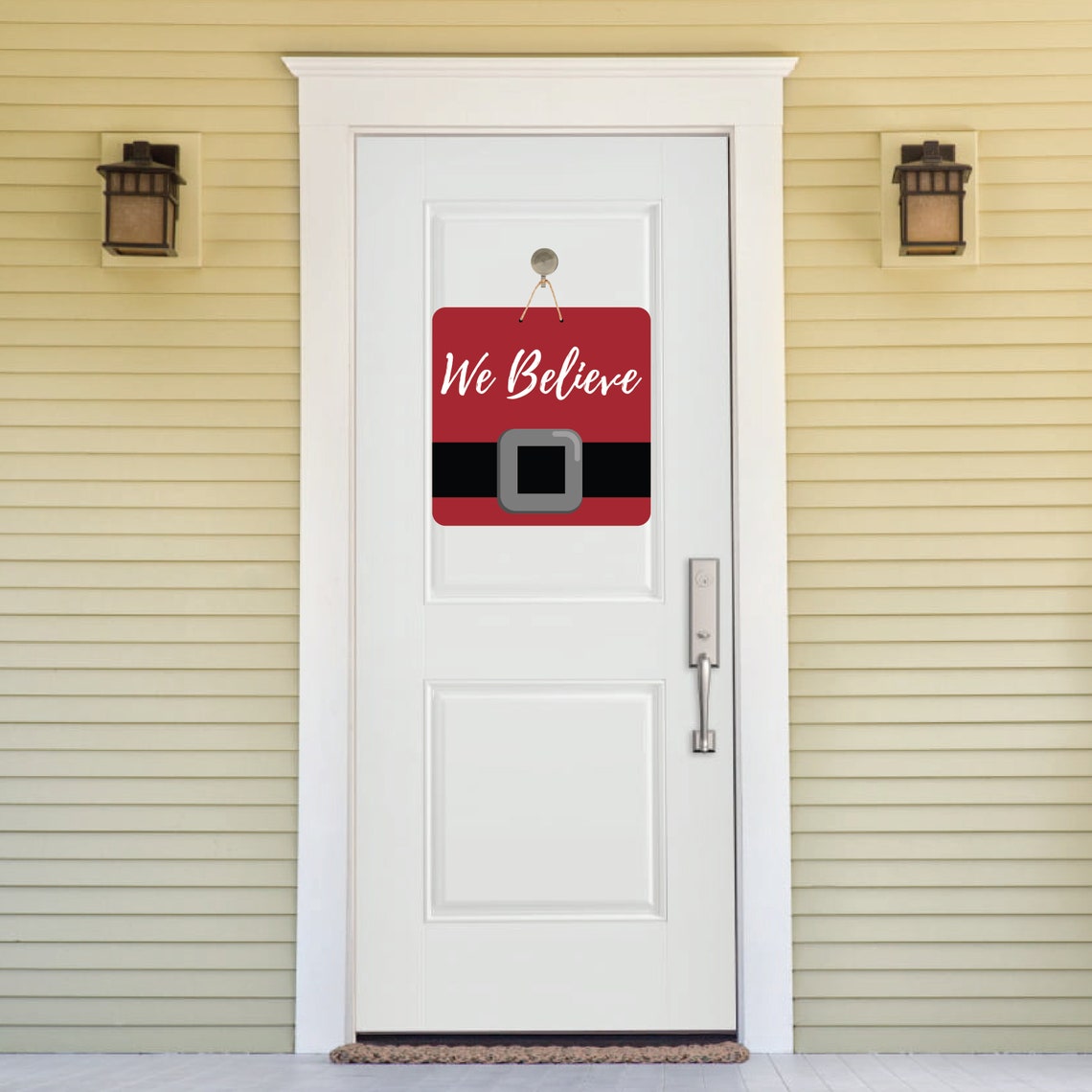 We Believe Christmas Door Hanger Etsy UK