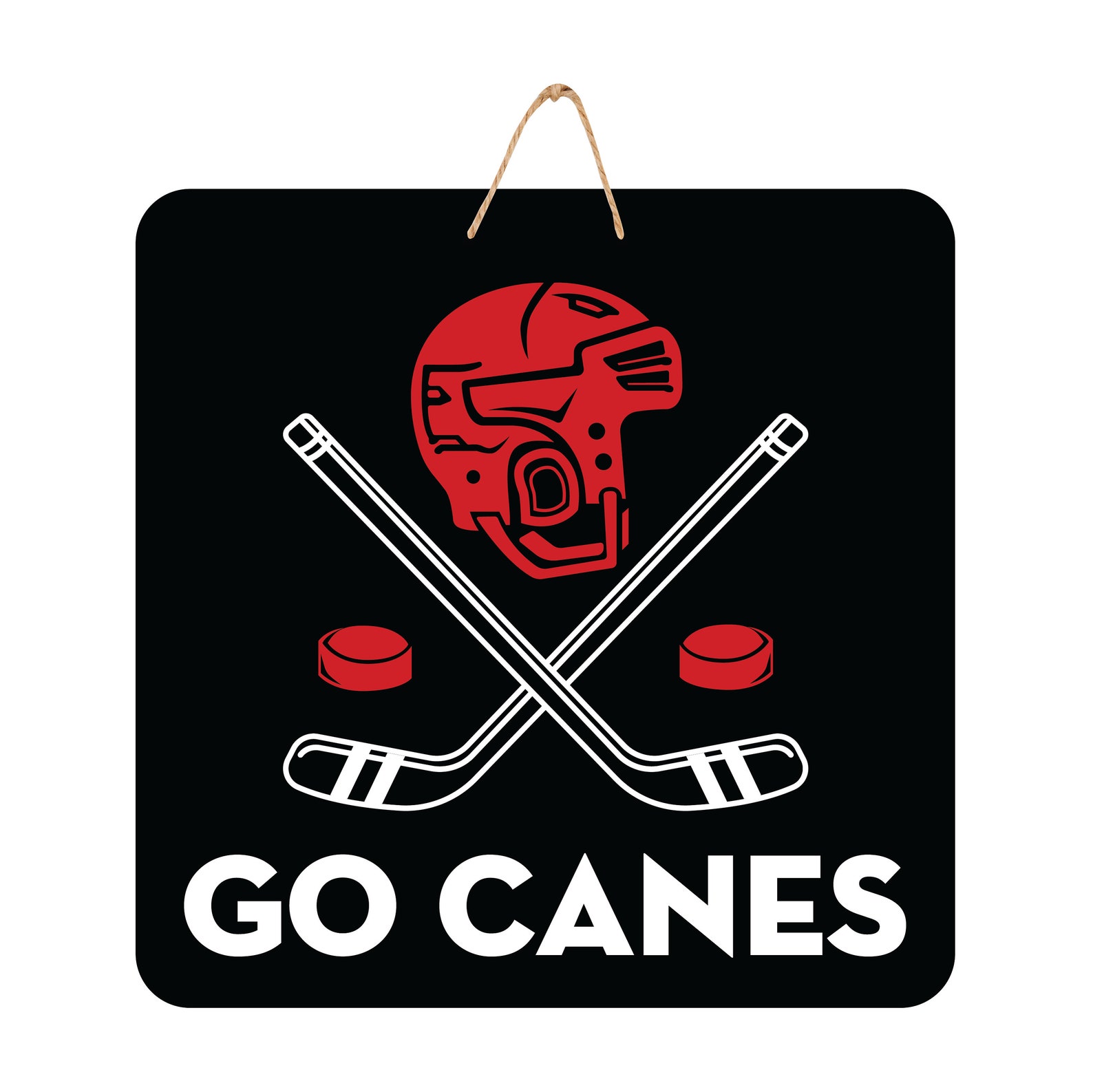 Go Canes Hockey Door Hanger Etsy