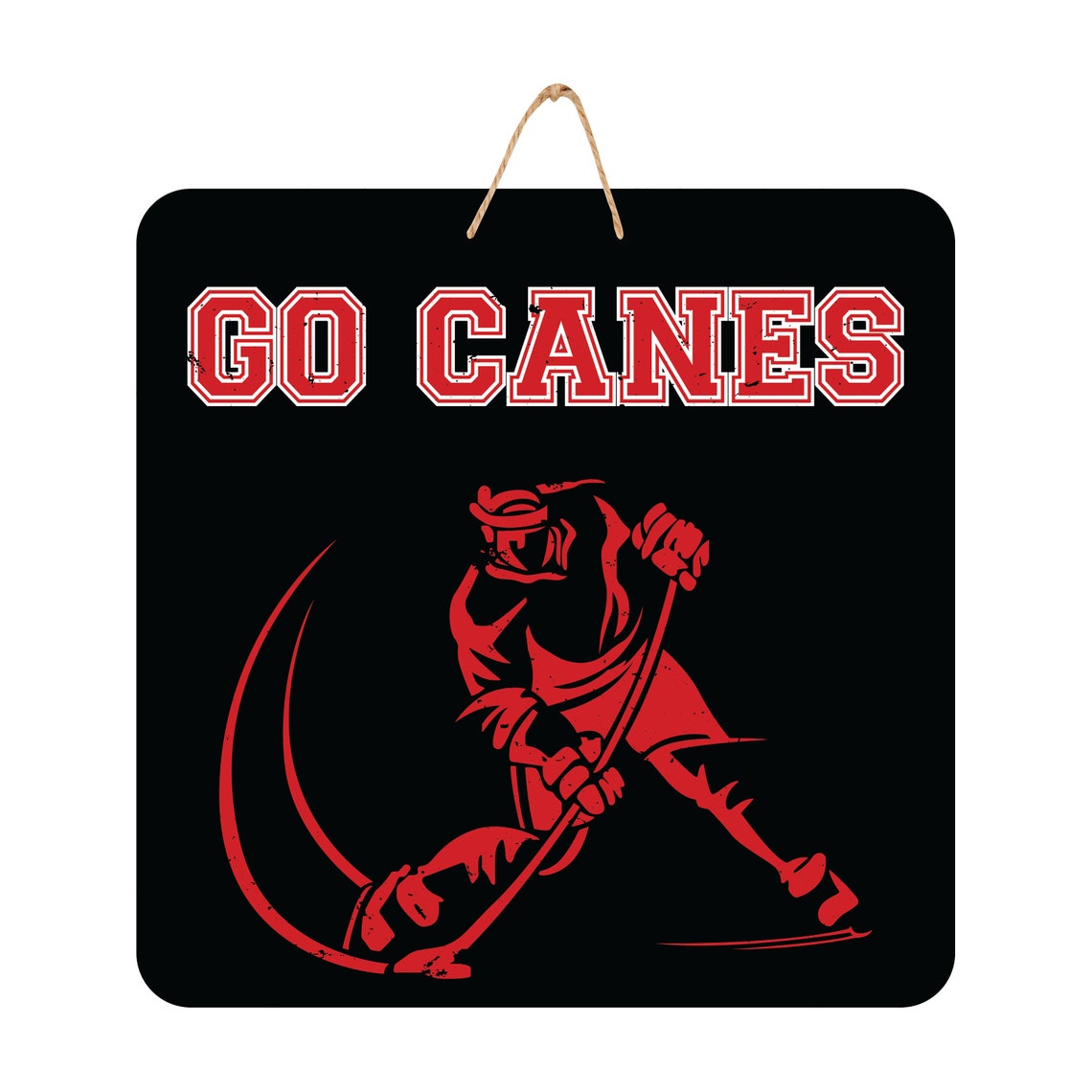Go Canes Hockey Door Hanger Etsy