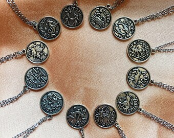 Silver Zodiac Sign Necklaces