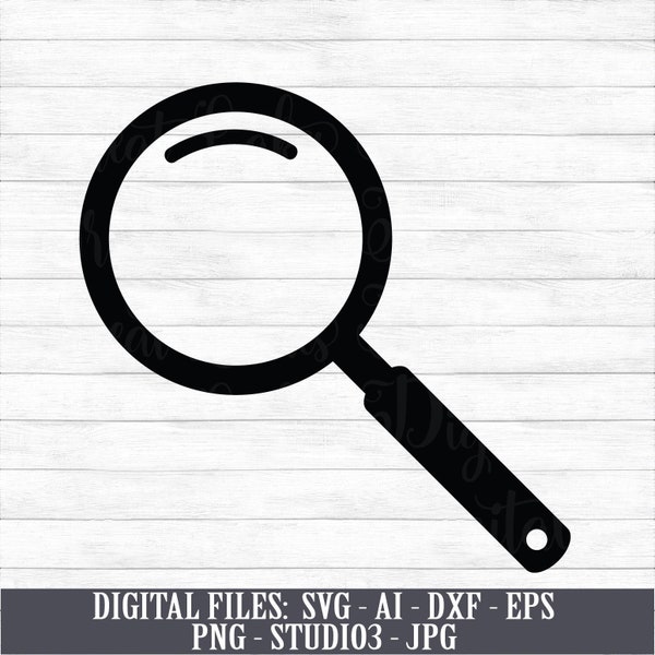 Magnifying Glass - Instant Digital Download - svg, png, dxf, and eps files included! Detective, Spyglass, Investigation