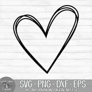 Hand Drawn Heart, Doodle Heart, Scribble Heart - Instant Digital Download - svg, png, dxf, and eps files included!