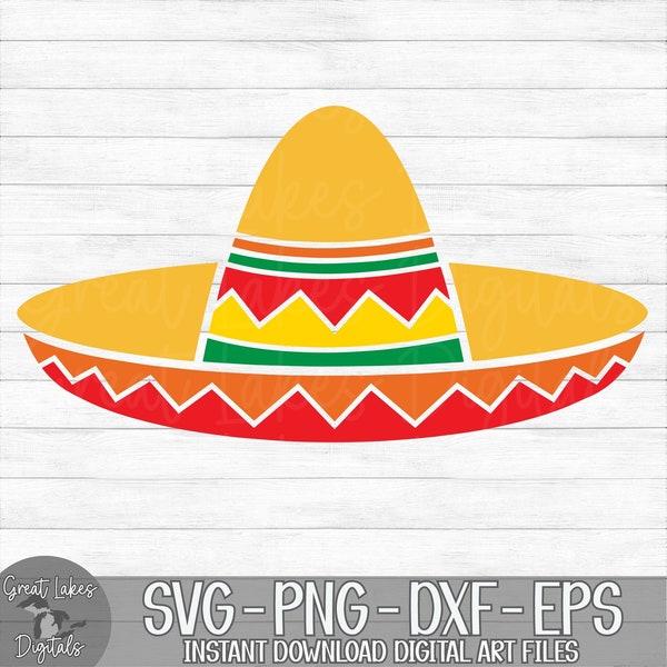 Sombrero - Cinco De Mayo - Instant Digital Download - svg, png, dxf, and eps files included!