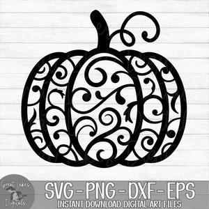 Pumpkin - Fall, Halloween, Autumn - Instant Digital Download - svg, png, dxf, and eps files included!