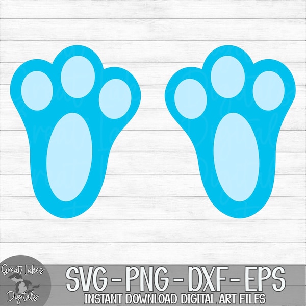 Bunny Feet - Instant Digital Download - svg, png, dxf, and eps files included! Easter Bunny, Boy, Blue Bunny Feet