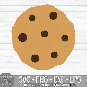 Chocolate Chip Cookie - Instant Digital Download - svg, png, dxf, and eps files included!