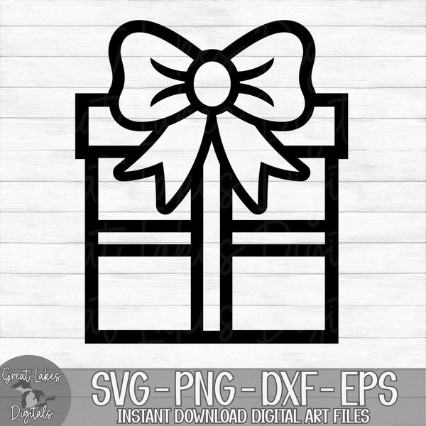 Present - Instant Digital Download - svg, png, dxf, and eps files included! Gift Box, Christmas, Birthday Gift