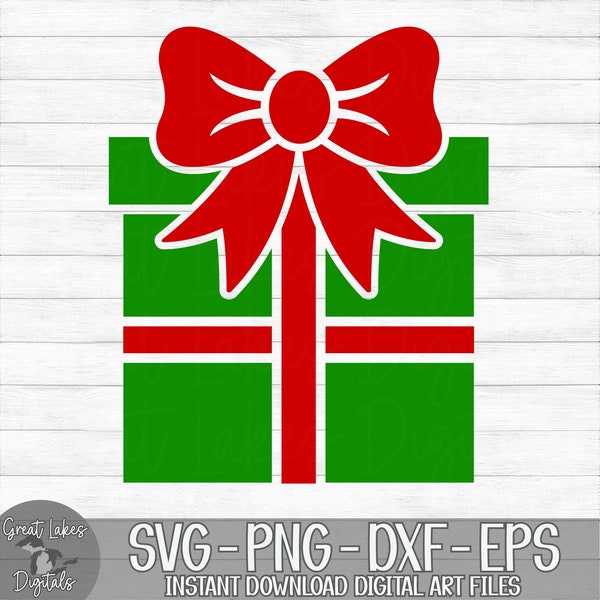 Christmas Present - Instant Digital Download - svg, png, dxf, and eps files included! Gift Box, Christmas Gift