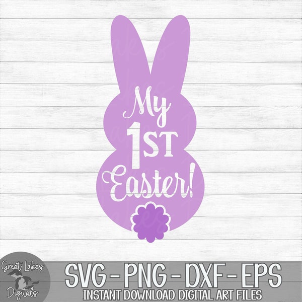 My First Easter - Instant Digital Download - svg, png, dxf, and eps files included! Purple Bunny, Cotton Tail, Baby Girl