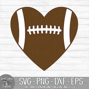 Football Heart - Instant Digital Download - svg, png, dxf, and eps files included!