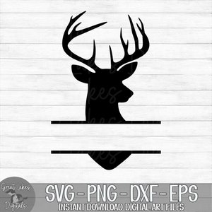 Deer Split Monogram - Instant Digital Download - svg, png, dxf, and eps files included! - Buck, Hunting, Antlers