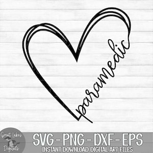 Paramedic Heart - Instant Digital Download - svg, png, dxf, and eps files included!