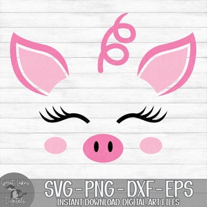 Pig Face - Instant Digital Download - svg, png, dxf, and eps files included! Farm Animals, Farm Pig, Cute Pig Face