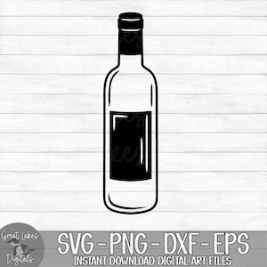 Wine Bottle - Instant Digital Download - svg, png, dxf, and eps files included!